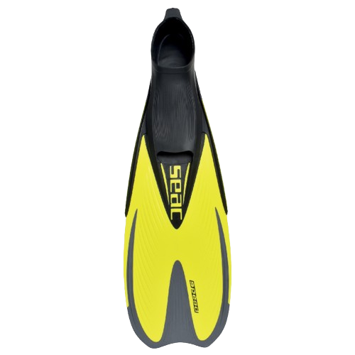 SEAC Speed Snorkeling Fins, Yellow, Full Front View