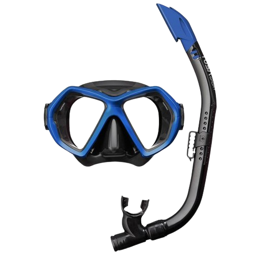 Tusa x-plore mask snorkel combo black metallic blue