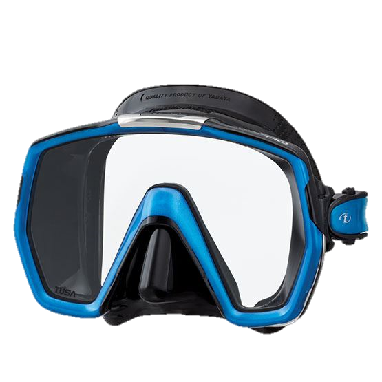 Tusa Freedom HD Mask - Black Silicone - Fish Tail Blue