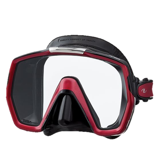 Tusa Freedom HD Mask - Black Silicone - Metallic Dark Red