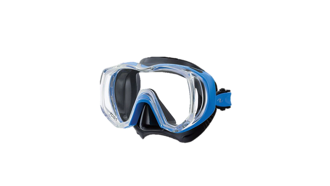 Tusa Freedom Tri-Quest Mask - Black & Fish Tail Blue