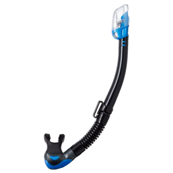 Tusa Hyperdry Elite II Dry Top Snorkel - Black & Fish Tail Blue