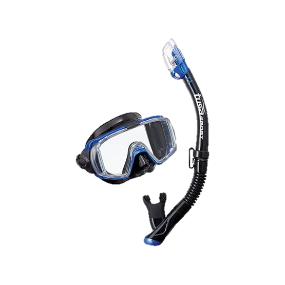 Tusa Visio Tri-Ex Adult Combo Snorkel Set - Blue