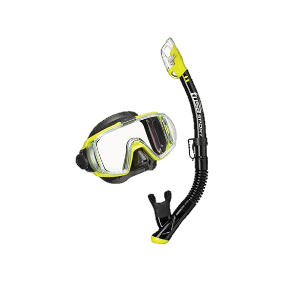 Tusa Visio Tri-Ex Adult Combo Snorkel Set - Yellow