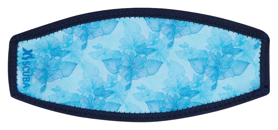 XS Scuba Mask Strap Pad Blue Hibiscus