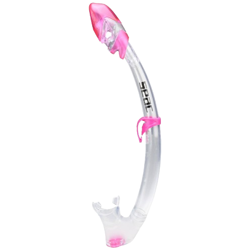 SEAC Tribe Diving Snorkel, Side/Full View, Clear/Pink