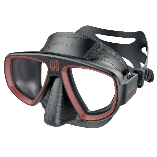 SEAC Extreme 50 Diving Mask, Front View, Black/Red