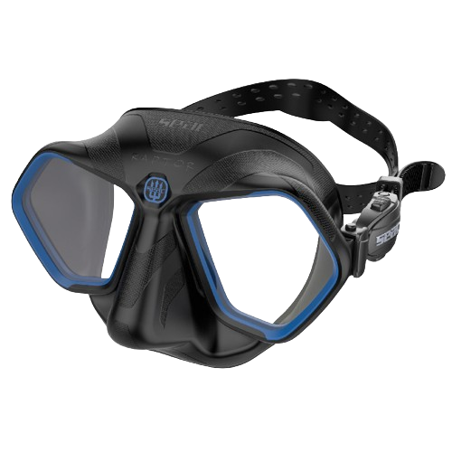 SEAC Raptor Diving Mask, Front View, Black/Blue