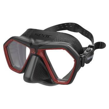 SEAC Eagle Dive Mask, Front View, Black/Red