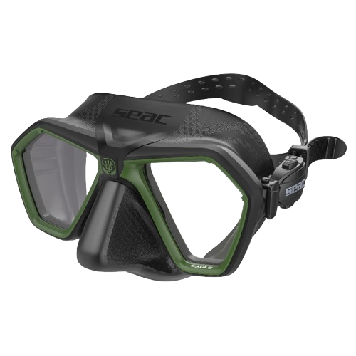 SEAC Eagle Dive Mask, Front View, Black/Green