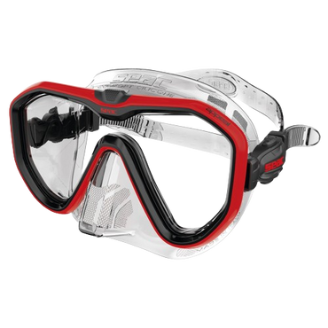 seac appeal dive mask clear/red front view