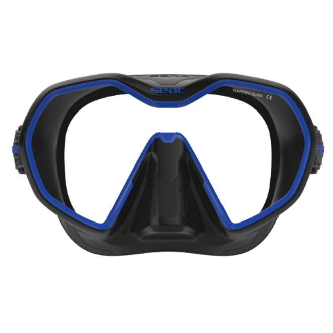 seac icona dive mask black blue front view