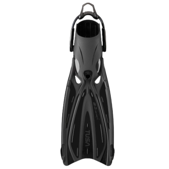 TUSA Open Heel Solla Dive Fins w/ Bungee Strap Black