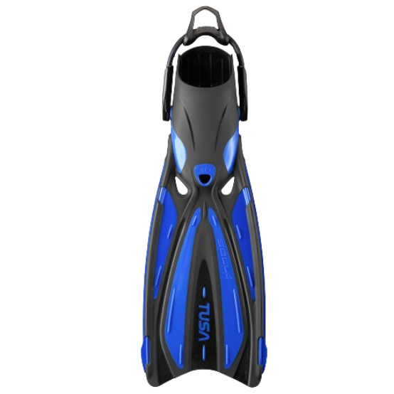 TUSA Open Heel Solla Dive Fins w/ Bungee Strap Cobalt Blue